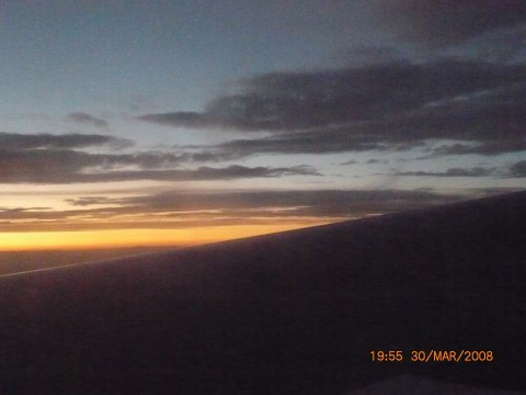 中國東方航空MU5806起飛時的日落